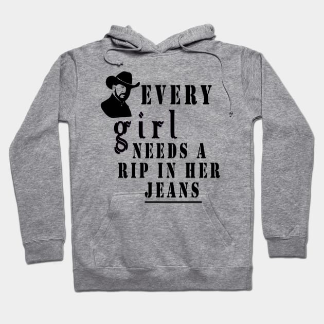 every girl needs a little rip in her jeans yellowstone Hoodie by fanidi